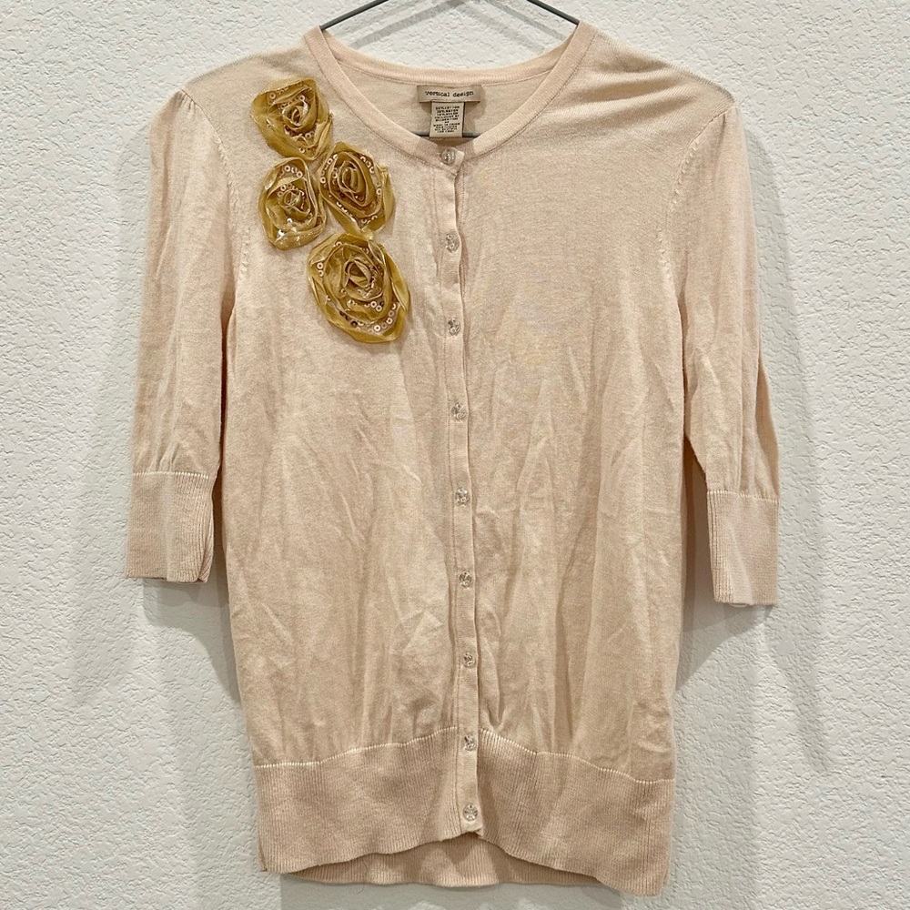 Vertical Design Long Sleeve Sweater Top Size M Excellent Condition